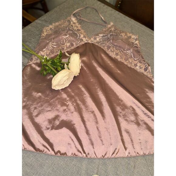 - Avidlove Lavender Satin Chemise Lace Trim Adjustable Straps Size XXL - Picture 6 of 8